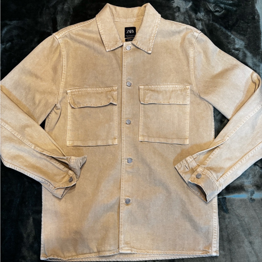 Zara Tan Button-Up Jacket